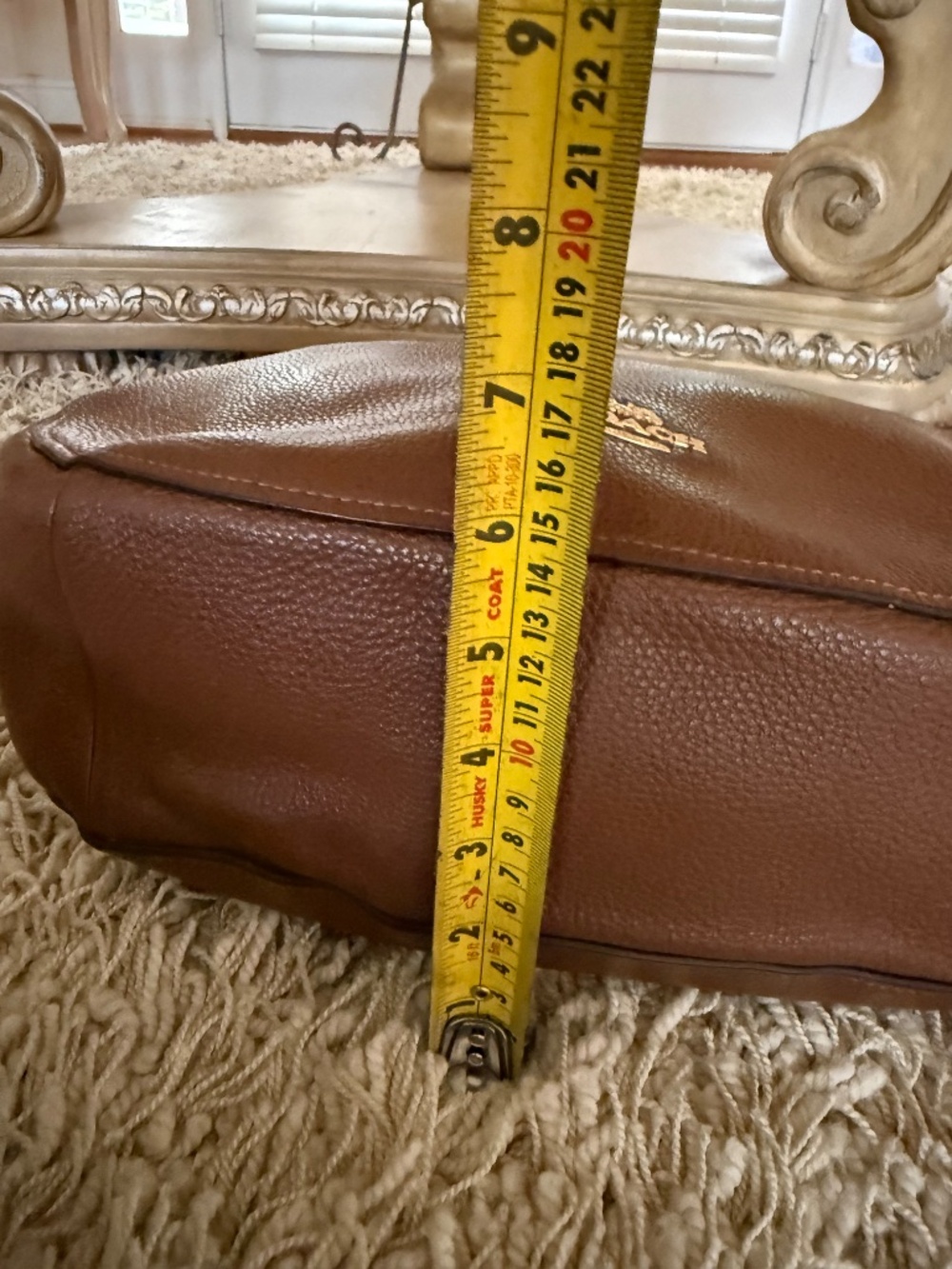 Coach Elle Slouchy Hobo Saddle Bag Brown Pebbled Leather Gold Hardware F31399 - Picture 14 of 15